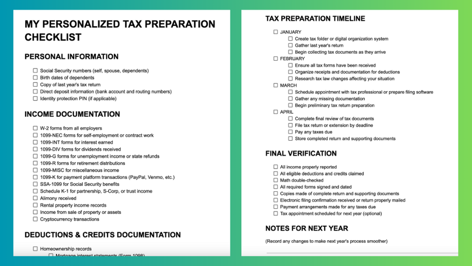 Download This Tax Prep Checklist for Stress-Free Filing